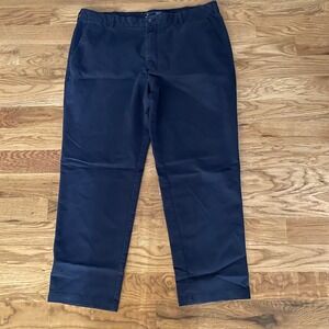 IZOD Mens‎ 42x32 Navy Blue Straight Leg Casual Chino Pants Trousers